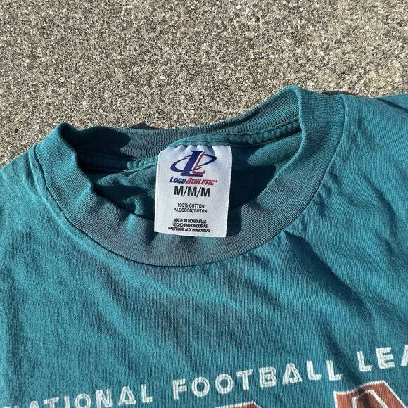 Logo Athletic Miami Dolphins T-Shirt Mens Medium Regular Teal Football NFL Y2K - Picture 5 of 6